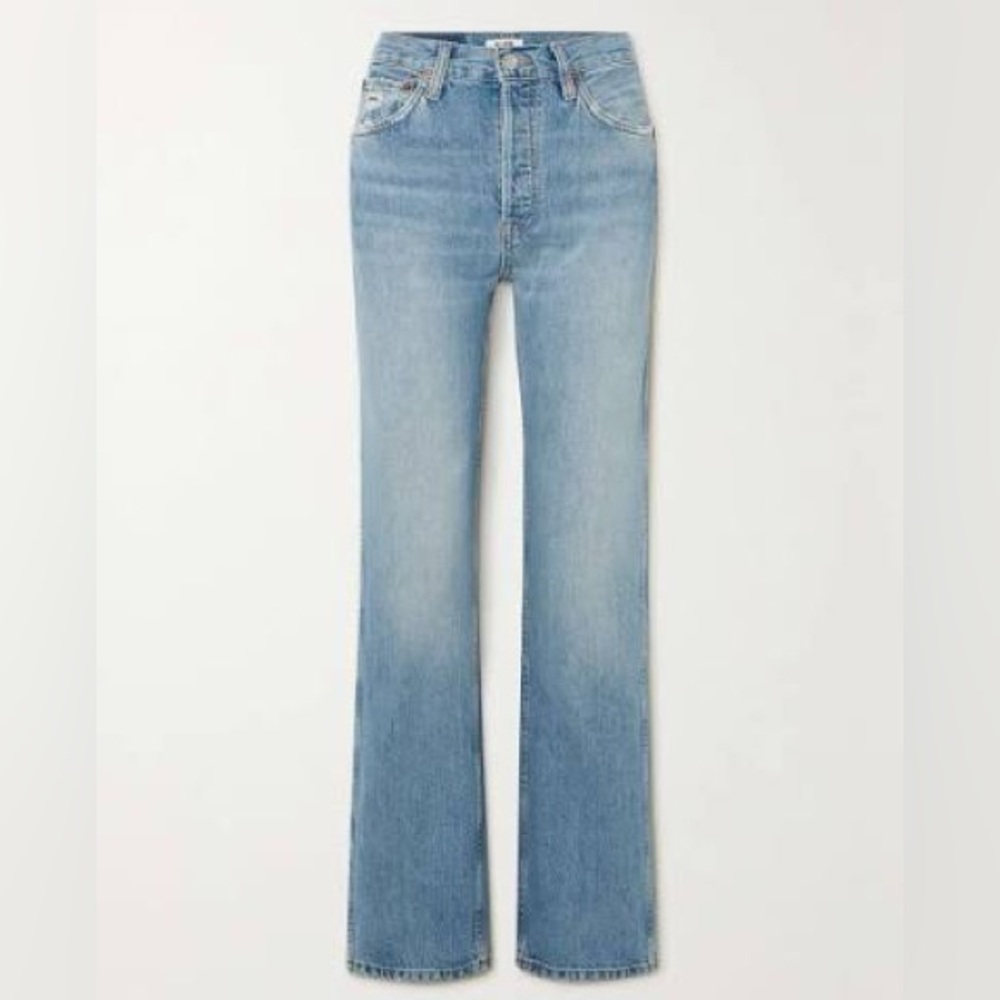 Re/Done Light Blue Wide Leg High Rise Loose Denim Jeans